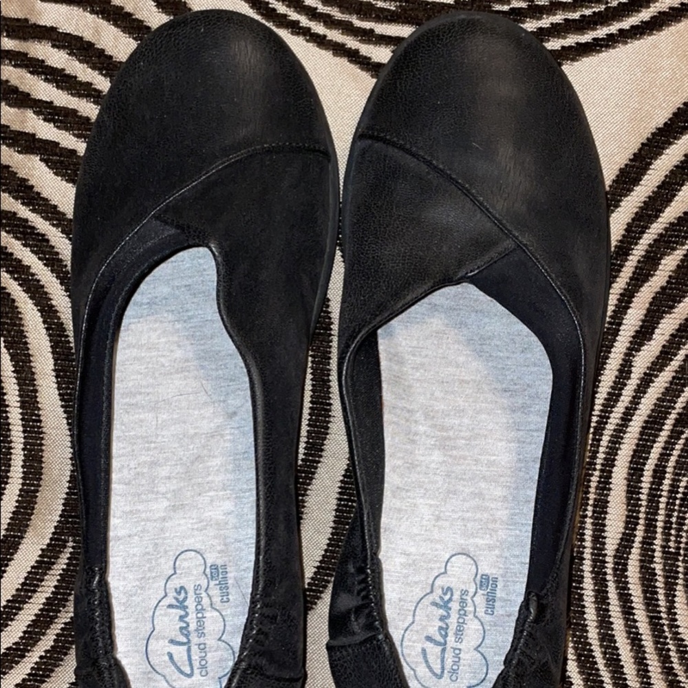 Black Clarks cloud steppers